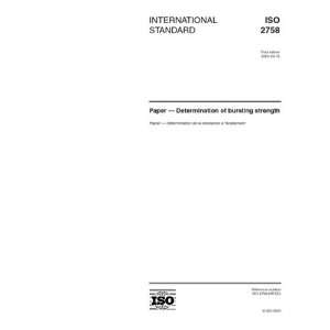   2001, Paper   Determination of bursting strength ISO/TC 6/SC 2 Books