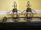 Hanging Red Glass Metal Five Pointed Star Tealight Candle Lanterns 