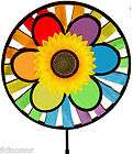Rainbow Sunflower Wind Spinner Garden Pinwheel Decor