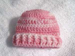 Baby Hat for PREEMIE or Dolls, crocheted in PINK VARIEGATED, A Great 