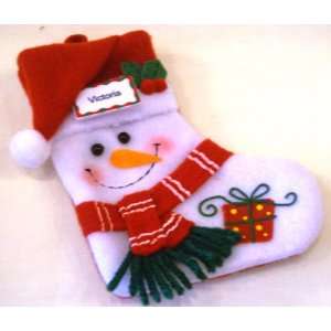   Snowman Christmas Stocking (Comes with One Name Tag)