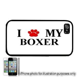  Boxer Paw Love Dog Apple iPhone 4 4S Case Cover Black 