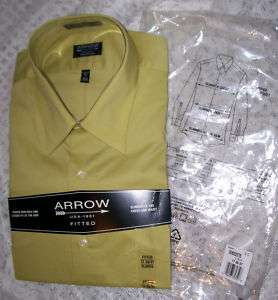 NWT Sealed 17 32/33 ARROW FITTED STRETCH SHIRT $38  