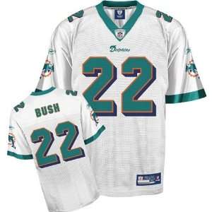  Reebok Reggie Bush Miami Dolphins White Authentic Jersey 