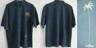 New Mens Palm Embroidered Sewn Hawaiian Casual Tropical Shirts Button 