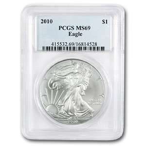  2010 1 oz Silver American Eagle MS 69 PCGS Toys & Games