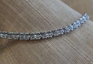 14k white gold diamond star set barrel tennis bracelet 7  
