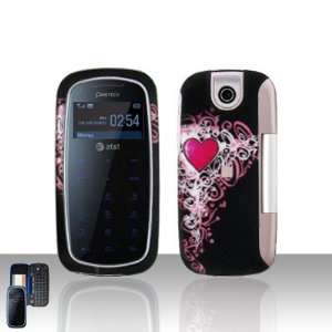  BLACK WITH RED VINE HEART SNAP ON HARD SKIN SHELL 