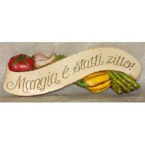  Italian Hand Painted Door Topper Wall Décor Mangia
