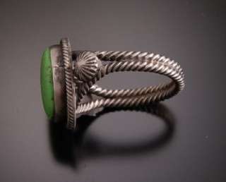   GREEN GASPEITE RING ~ OLD VINTAGE PAWN STYLE ~ BY ERICK BEGAY  