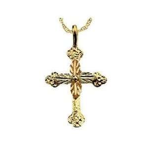 Stamper Black Hills Gold Necklace Cross Pendant. 10K Solid Gold Cross 