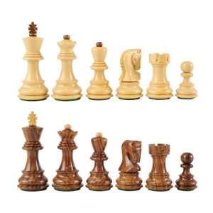  Zagreb Wood Chess Pieces w/ 3 inch King in Sheesham 
