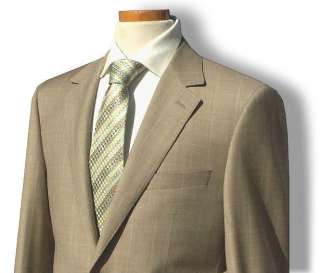 Valentino $1595 Tan Windowpane Mens High End Suit  
