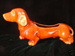 Hull Pottery Dachshund Dog Planter   Art Wiener Dog  