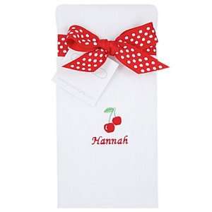  personalized sweet cherry baby burp cloth Baby