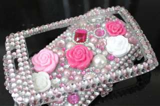   Diamond Pink Rose Hard Case Cover for Blackberry 9550 9520 storm 2