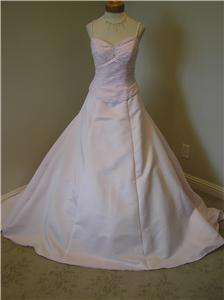 NEW NWOT Wedding dress Bridal gown pink w/pearls/crystals size 8 