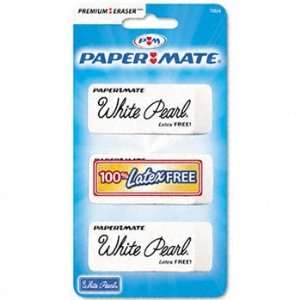  Paper Mate® White Pearl® Eraser ERASER,WHT PEARL 3/CD,WE 