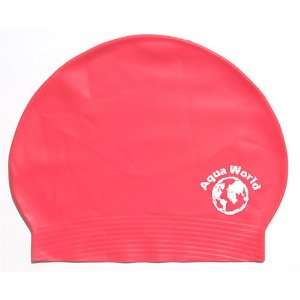  Red Latex Swim Cap
