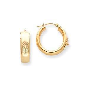    10k Tri color Black Hills Gold Hoop Earrings   JewelryWeb Jewelry