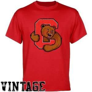   Cornell Big Red Red Distressed Logo Vintage T shirt