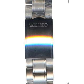 Genuine Seiko Watchband, Military Chronograph, Silver Tone Stainless 