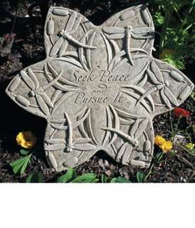 DRAGONFLY 15.25 Saying Cast Cement Stepping Stone  