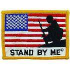Flag USA Stand By Me 3.4 in Embroidered Iron On Patch