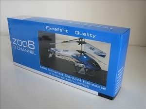 3CH MINI RC HELICOPTER Z006 W/GYRO & USB (BLUE )  