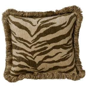  Brown Fringe Zebra Rectangular Pillow