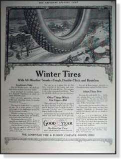 1914 Good Year winter tires vintage print AD  