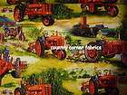 JOHN DEERE FABRIC ROSES ARE RED TRACTORS GREEN BTFQ