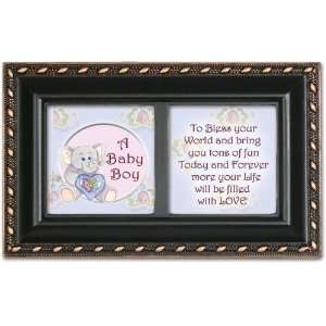   Petite Music Box   A Baby Boy Plays Jesus Loves Me With Blue Finish