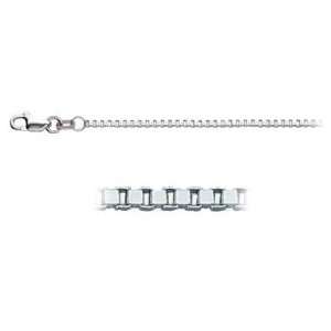  14k White Gold 1.20mm Box Chain Necklace, 20 Jewelry