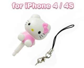 Hello Kitty Headset Anti Dust Ear Cap Plug Stopper for iPhone 4 iPhone 