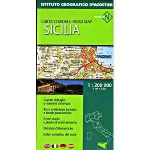  Sicily (Sicilia, Italy) 1200,000 Travel Map deAgostini 