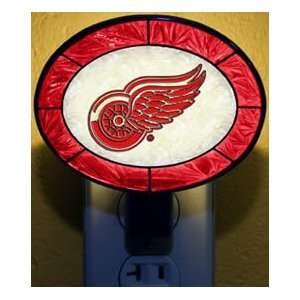  Detroit Red Wings NHL Stained Glass Night Light