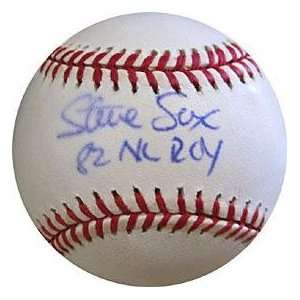 Steve Sax Autographed Baseball   with 82 NL ROY Inscription 