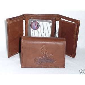  ST. LOUIS CARDINALS Leather TriFold Wallet NEW brown+ 