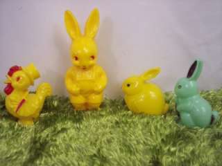 Vintage Lot 4 Hard Plastic Easter Baby Rattles IRWIN, Knickerbocker 