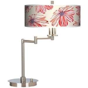  Floral Ruby Giclee CFL Swing Arm Desk Lamp