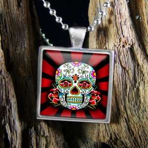 Dia De Los Muertos Day of the Dead Tattoo Skull Sterling Silver 