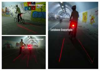 2011 Bike Bicycle Laser Light Beam Rear Tail LED Light Lamp  