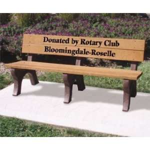  Memorial Park Bench with Color Inlay