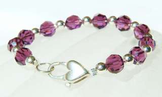   Swarovski Crystal Kids Girl Sterling Silver Heart Bracelet  