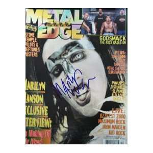   Signed Manson, Marilyn Metal Edge Magazine 12/2000