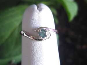     Natural & Very Petite June Birthstone Pinky Sterling Ring Sz 3.75