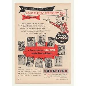  1954 Saalfield Celebrity Books Paper Dolls Trade Print Ad 