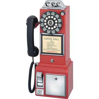 Crosley 1950s Replica Pay Telephone   New Red 710244275613  