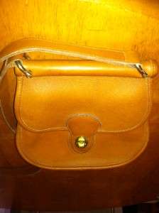 British Tan leather coach purse messenger shoulder bag vintage RARE 